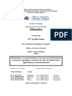 Elaboration Et Caractérisation D'un Nouveau Biomatériau À Structure Apatitique Extrait de La Mine de Djebel Onk Application Environnementale PDF