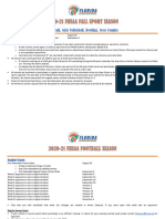 2020-21 FHSAA Fall Sports Season Calendar Information