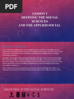 Lesson 1 Introduction of Social Sciences and Applied Social Sciences