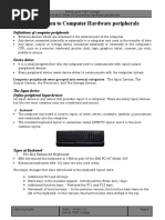 Introduction To Computer Hardware Peripherals