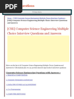 (CSE) Computer Science Engineering Multiple Choice Questions Answers PDF