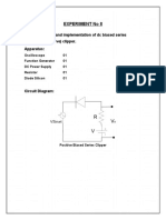 Experiment No 8: Objective: Study and Implementation of DC Biased Series (Positive & Negative) Clipper. Apparatus