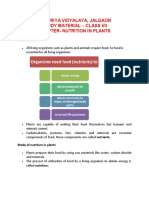 Kendriya Vidyalaya, Jalgaon Study Material - Class Vii Chapter-Nutrition in Plants