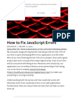 How To Fix JavaScript Errors