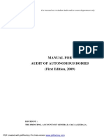 Manual For Audit of Autonomous Bodies (First Edition, 2009)