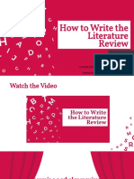 How To Write The Literature Review