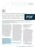 Is Coronal Restoration More Important Than Root Filling For Ultimate Endodontic Success?