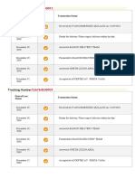 Tracking Number: Date of Last Status Transaction Status