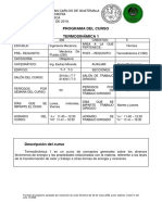 PROGRAMA DEL CURSO Termo 1