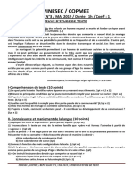 Bepc BLC 3 Etude de Texte 2019