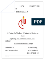 Nationa LAW Institute University Bhopal, M.P: A Project On The Law of Industrial Design On Topic