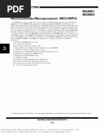 Motorola MC6801 - MC6803 Microcontroller - Microprocessor