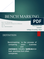 Bench Marking: Meenakshi Soni Lecturer College of Nursing, Jaipur