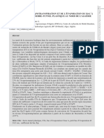 Estimation de L'Évapotranspiration Et de L'Évaporation Du Bac À L'Intérieur D'Une Serre-Tunnel Plastique Au Nord de L'Algérie