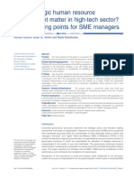 Does Strategic Human Resource Management Matter in High-Tech Sector? Some Learning Points For SME Managers