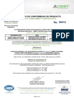 Certificado RETIE - 00412 - Cables MT XLPE Centelsa