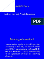 Lecture No. 2: Contracts Contract Law and Private Enterprise