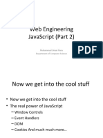 Web Engineering Javascript (Part 2) : Muhammad Umair Naru Department of Computer Science