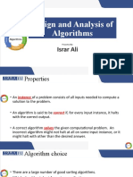 Design and Analysis of Algorithms: Israr Ali