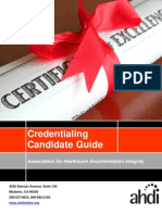 Credentialing Candidate Guide: Association For Healthcare Documentation Integrity