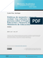 Cueto Rúa, Políticas de Memoria y Pisos de Verdad