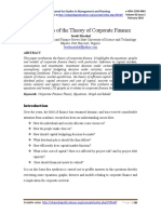 A Synthesis of The Theory of Corporate Finance: Iwedi Marshal