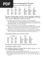 Relative & Interrogative Pronoun: 1. Relative Pronoun Qui, Quae, Quod (Who, That, Which)