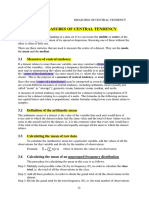 Chapter 3 Measure of Central Tendency - Ungrouped and Grouped Data PDF