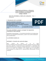 Guía de Actividades y Rúbrica de Evaluación - Paso 1 - Planeación