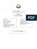 Economic Development: Assignment On