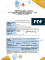 Guía de Actividades y Rúbrica de Evaluación - Fase 4 - Marco Lógico - Elaboración Del Proyecto Social en Matriz de Marco Lógico