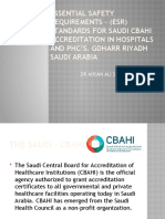 Essential Safety Requirements - (Esr) Standards For Saudi Cbahi Accreditation in Hospitals and Phc'S. Gdharr Riyadh Saudi Arabia