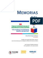 Memorias Del XIII Congreso Leer y Escribir en Un Mundo Diverso, Desafíos y Perspectivas.