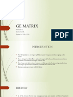 Ge Matrix: Presented By: Sadia Nasir Student Id: 20181-23584