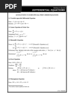 Differential Equations: 1.0 Solutions To Some Special First-Order Equations 1.1 Variable-Separable Differential Equation