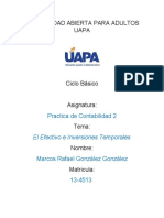 Tarea 1 Practica de Contabilidad 2 - El Efectivo y Inversiones Temporales