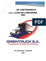 Plan de Contingencia Servicios No Conformes HSE