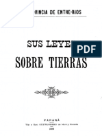 La Provincia de Entre Rios Sus Leyes Sobre Tierras Martin Ruiz Moreno PDF