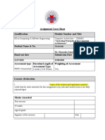 Assignment Cover Sheet Qualification Module Number and Title