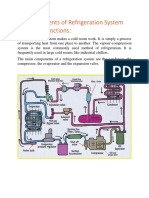 Major Elements of Refrigeration System and Their Functions