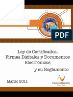 Ley de Certificados Firmas Digitales y Documentos Electronicos y Su Reglamento