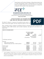 Announcement of Interim Results For The Six Months Ended 30 June 2020