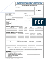 University of Mindano Employment Application Form