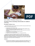 Intervention 2: Essential Newborn Care Essential Newborn (Including Chlorhexidine For Umbilical Cord Care) Essential Newborn Care