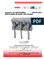 Manual de Instruções Q341P-230T Destilador de Água Tipo Pilsen