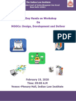 One Day Hands On Workshop Development Program On Moocs: Design, Development and Deliver