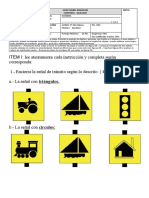 Prueba de Mateáticas 1° Básico Agosto Geometria