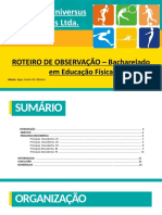 ROTEIRO DE OBSERVAÇÃO - Bacharelado em Educação Física