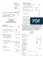 Carola Chemical Inc. Department 2 Cost of Production Report For The Month of December. 19