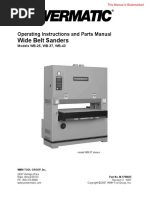 Wide Belt Sanders: Operating Instructions and Parts Manual